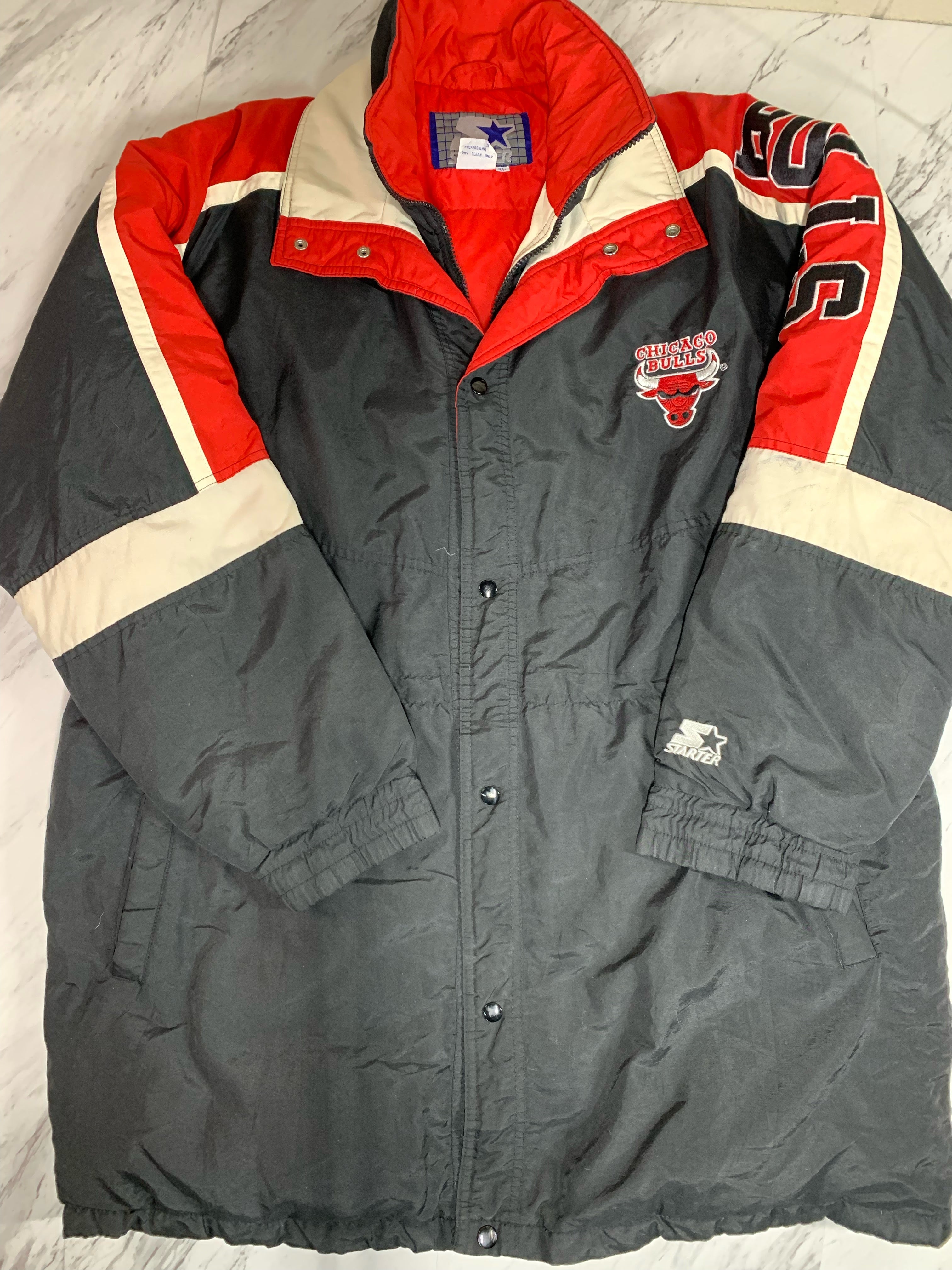 Vintage 90s NBA Chicago Bulls Nutmeg Zip Winter Jacket Mens Size L